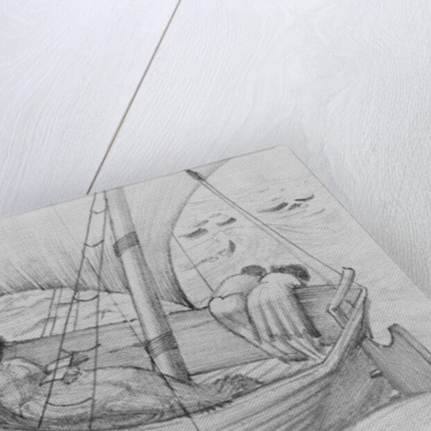 Mama, Gertie and Georgie travelling on a boat to France by Edward Coley Burne-Jones