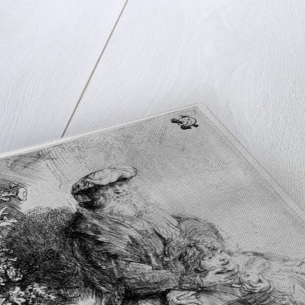 Abraham holding young Isaac by Rembrandt Harmensz. van Rijn