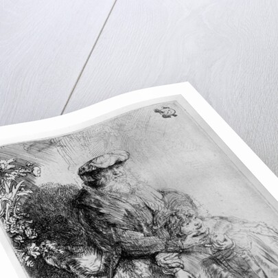 Abraham holding young Isaac by Rembrandt Harmensz. van Rijn