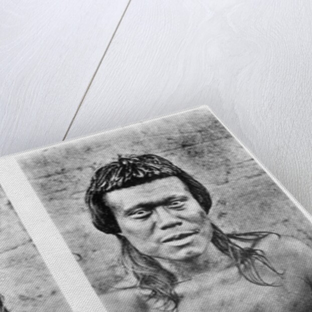 Portrait and profile of Bororo man of central Brazil by German Photographer