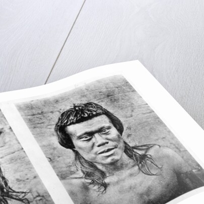 Portrait and profile of Bororo man of central Brazil by German Photographer