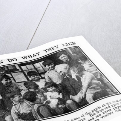 Bertrand Russell with pupils at his Beacon Hill School, 1931 by English Photographer
