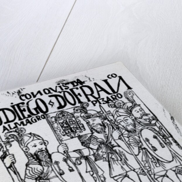 Conquistadors Diego de Amagro and Francisco Pizarro reconciled at Castille by Felipe Huaman Poma de Ayala