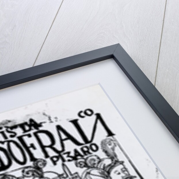 Conquistadors Diego de Amagro and Francisco Pizarro reconciled at Castille by Felipe Huaman Poma de Ayala