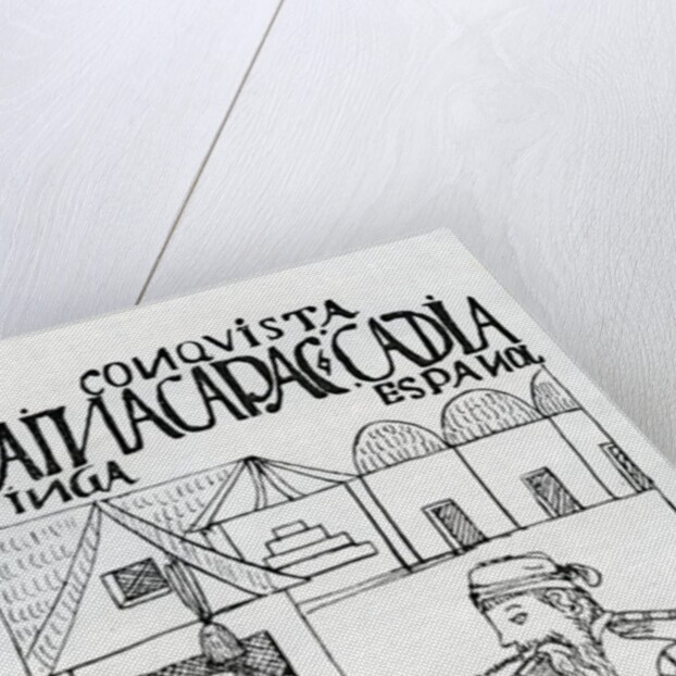 An Inca asks a Spaniard what he eats, he replies 'Gold' by Felipe Huaman Poma de Ayala