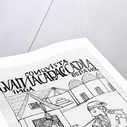 An Inca asks a Spaniard what he eats, he replies 'Gold' by Felipe Huaman Poma de Ayala