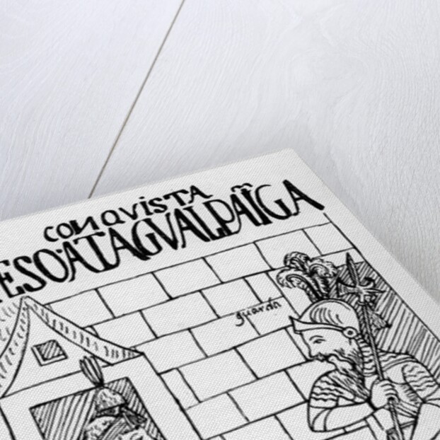 Atahualpa Inca in his prison at Cajamarca by Felipe Huaman Poma de Ayala