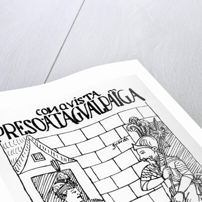 Atahualpa Inca in his prison at Cajamarca by Felipe Huaman Poma de Ayala