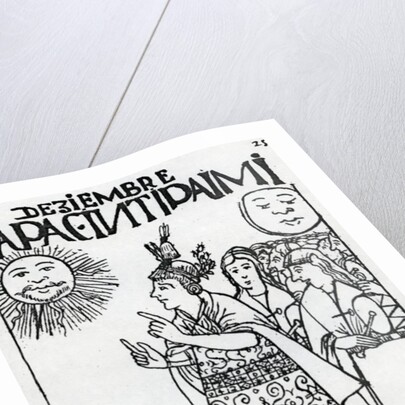 The chief courier who carries a trumpet shell by Felipe Huaman Poma de Ayala