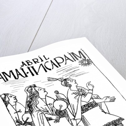 The month of April, Inca festival by Felipe Huaman Poma de Ayala