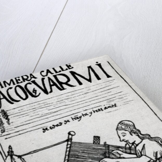 The first 'street' or age group of women, a weaver of thirty-three years by Felipe Huaman Poma de Ayala