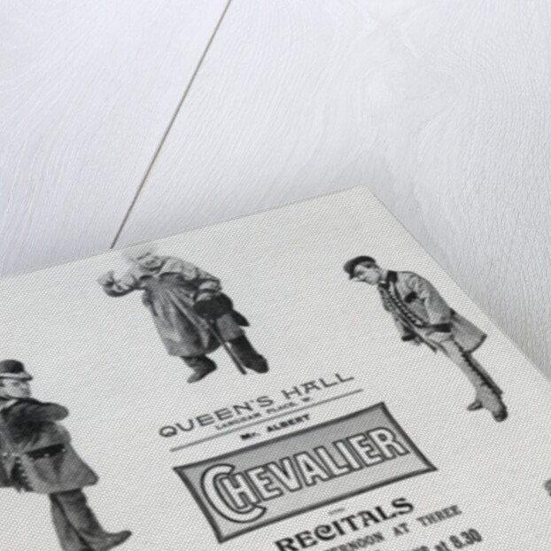 Poster advertising Albert Chevalier's Recital at the Queen's Hall by English School