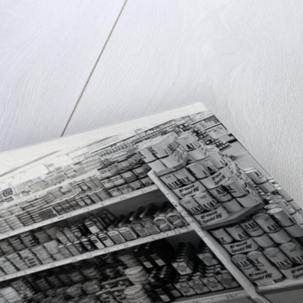 Household requisites aisle, Woolworths store, 1956 by English Photographer