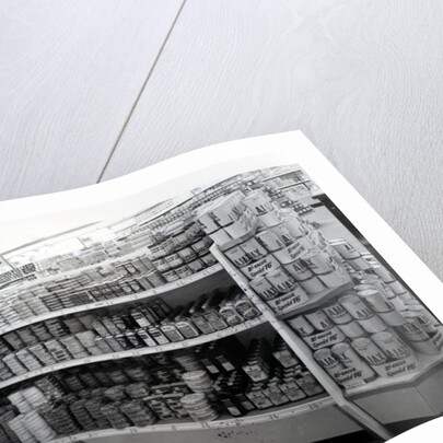 Household requisites aisle, Woolworths store, 1956 by English Photographer