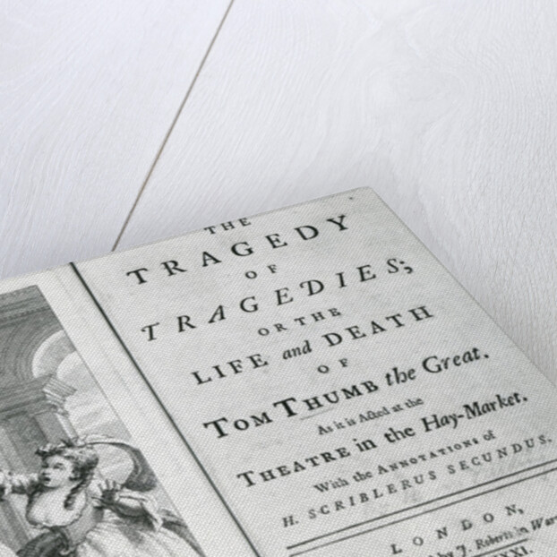 Title page of the script of Tom Thumb, 1731 by English School