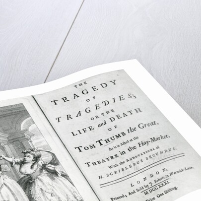 Title page of the script of Tom Thumb, 1731 by English School