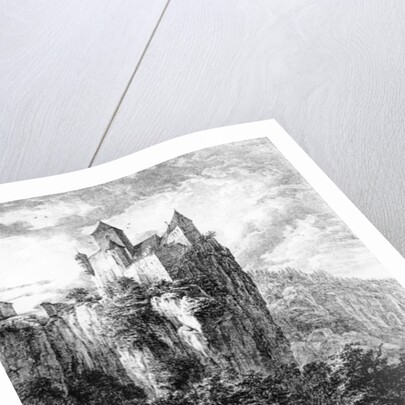 Schloss Prunn in Altmuhlthal, print by Friedrich Wilhelm Bollinger, 1818 by Domenico Quaglio (after)