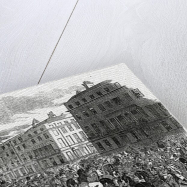 The Grand Procession of the Wellington Statue turning down Park Lane by Ebenezer Landells