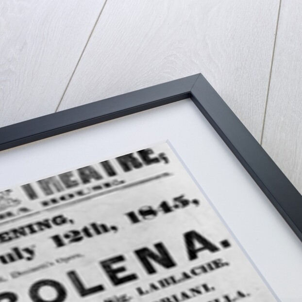 Playbill for Her Majesty's Theatre, Italian Opera House, 1845 by English School