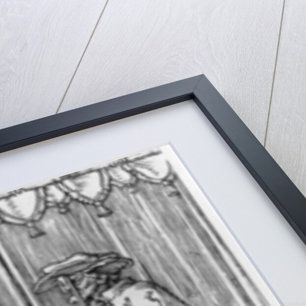 A draughtsman taking details for a portrait, using a perspective apparatus for drawing onto glass by Albrecht Dürer or Duerer