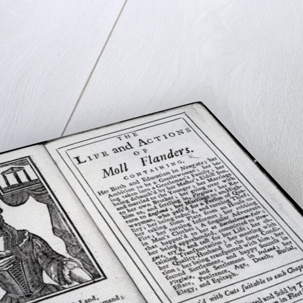 Frontispiece and Title page for 'The Life and Actions of Moll Flanders' by Daniel Defoe, published 1723 by English School