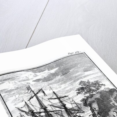 French Illustration for 'Robinson Crusoe' by Daniel Defoe by French School