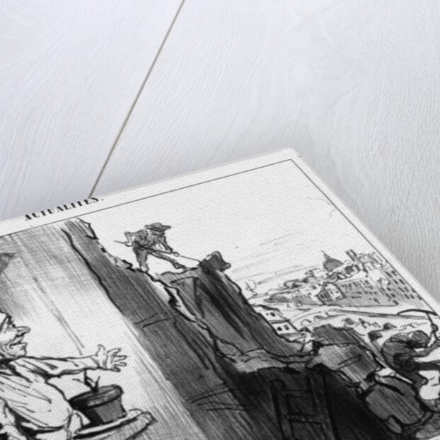 At last my little flower pot will have some sun...I will learn at last if it is a rose bush or a wallflower!... by Honore Daumier