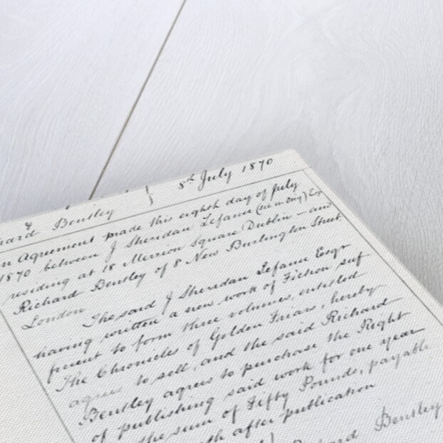 Publishing contract between Joseph Sheridan Le Fanu and Richard Bentley for 'The Chronicles of Golden Friars', 1870 by English School