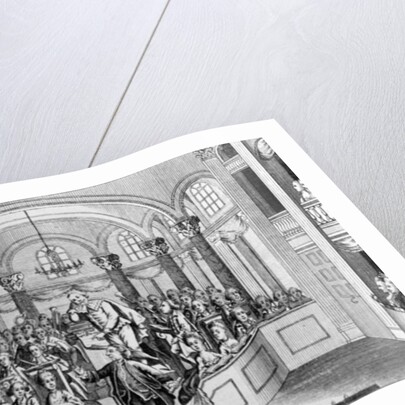 Mr. Garrick delivering his Ode at Drury Lane Theatre, on dedicating a building and erecting a statue to Shakespeare, 1769 by John Lodge