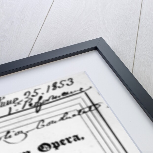 Programme for the opera 'Benvenuto Cellini' by Berlioz, performed in 1853 by English School