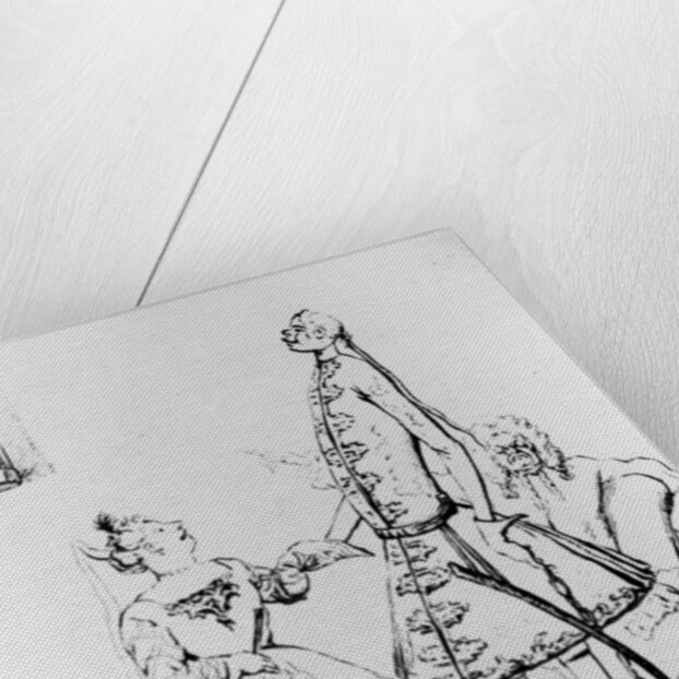 Thou Tuneful Scarecrow and Thou Warbling Bird, caricature of Farinelli, Cuzzoni and Heidegger by Joseph Goupy