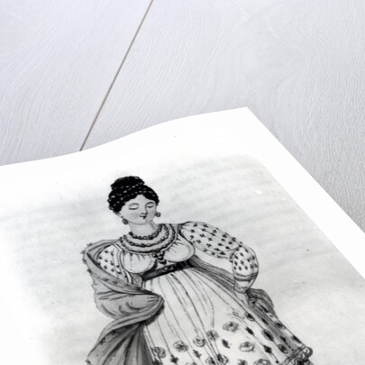 A lady of Lima in her wedding dress by English School