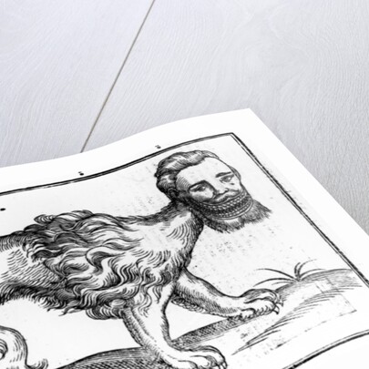 Manticore from 'Historie of Foure-Footed Beastes' by Edward Topsell, published 1607 by Edward Topsell