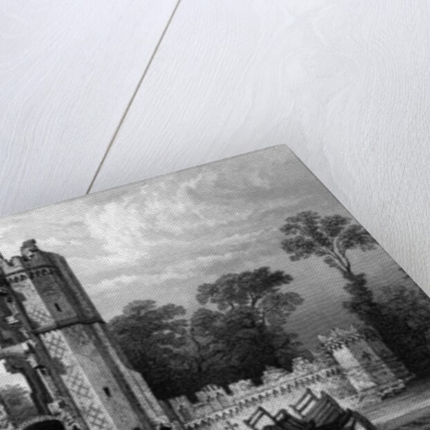 Remains of Nether Hall, near Harlow, Essex by William Henry Bartlett