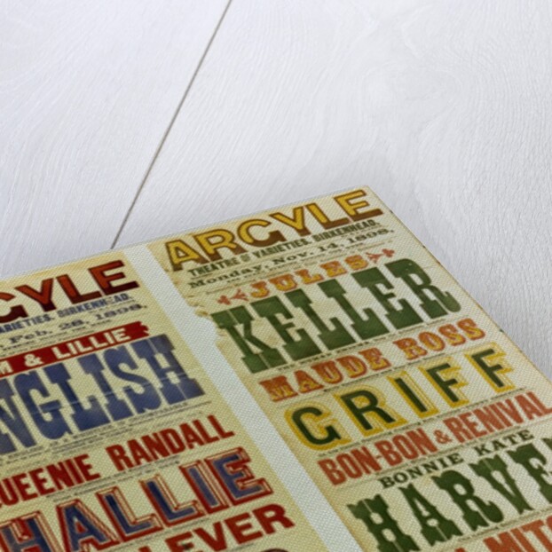 Posters for the Argyle Theatre of Varieties, Birkenhead, 1898 by English School