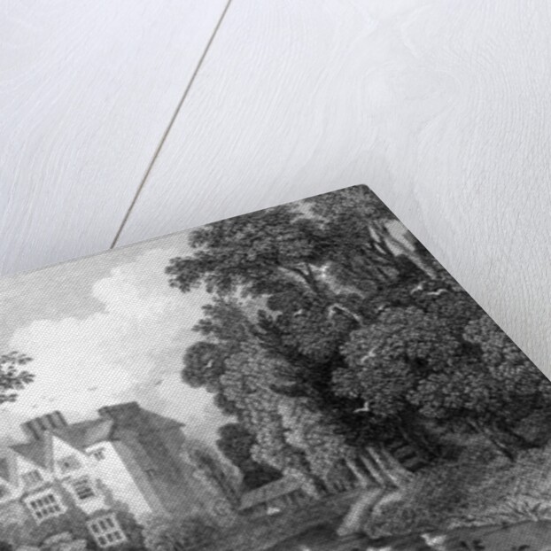 The Moat of Ongar Castle and Castle House, Essex, engraved by Henry Wallis, 1832 by William Henry (after) Bartlett