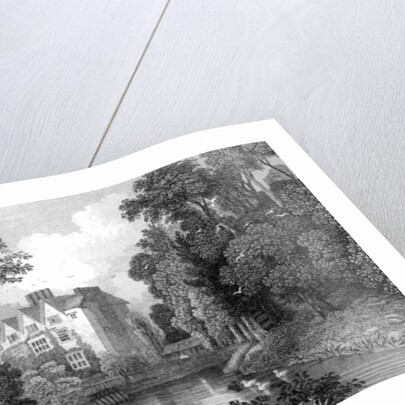 The Moat of Ongar Castle and Castle House, Essex, engraved by Henry Wallis, 1832 by William Henry (after) Bartlett