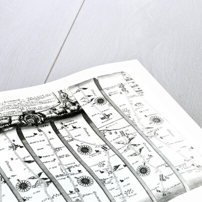 The road from London to Wells and Bury St. Edmunds, from Ogilby's 'Britannia', 1675 by John Ogilby