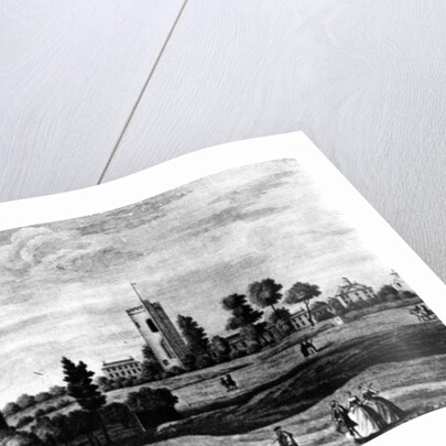 The South View of Barnes, printed by Henry Overton by English School