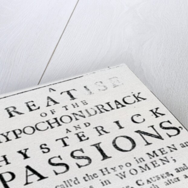 Title page for 'A Treatise of the Hypochondriack and Hysterick Passions' by Bernard de Mandeville, published 1711 by English School