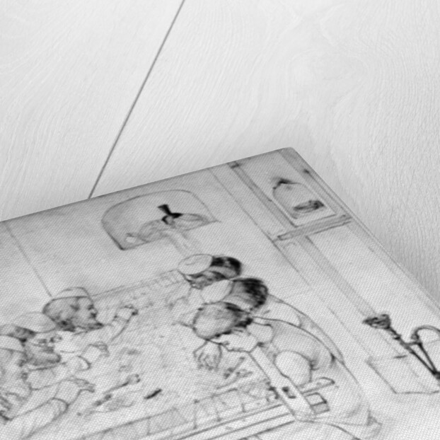 Men working at an embroidery frame, 1870 by John Lockwood Kipling