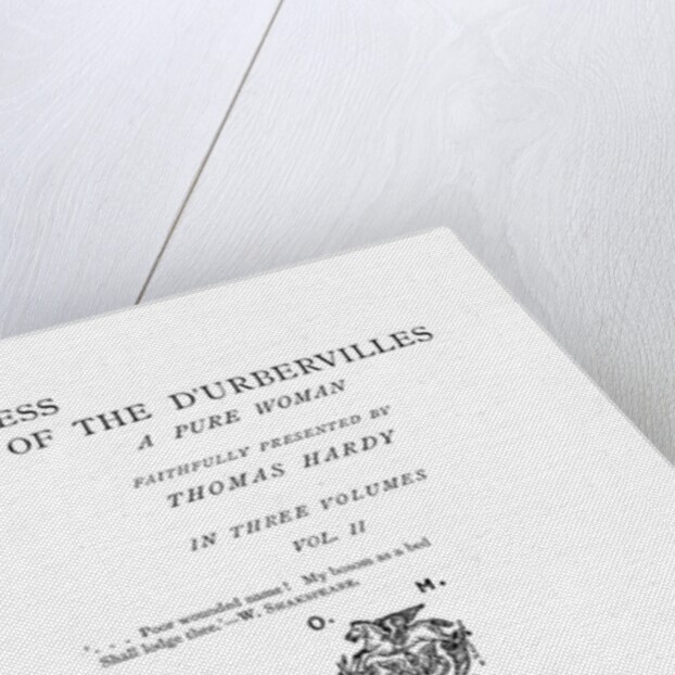 Title page to 'Tess of the D'Urbervilles' by Thomas Hardy, edition published in 1892 by English School