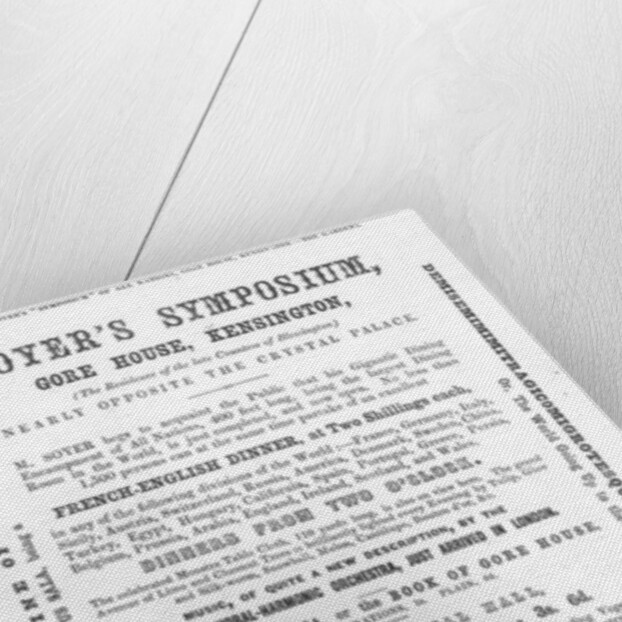 Poster for 'Soyer's Symposium', 1851 by English School