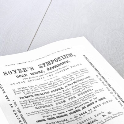 Poster for 'Soyer's Symposium', 1851 by English School