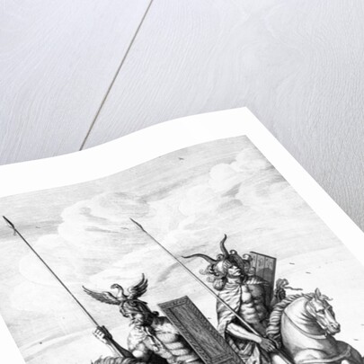 German Troopers with their Helmets, Shields & Lances by English School