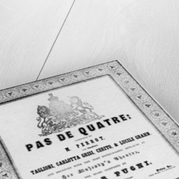Cover of the sheet music for 'Pas de Quatre' by Jules Perrot, c.1845 by English School