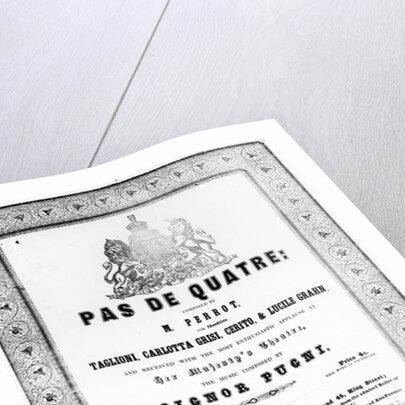 Cover of the sheet music for 'Pas de Quatre' by Jules Perrot, c.1845 by English School