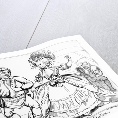 The Devonshire Minuet, danced to Ancient British Music through Westminster during the Election, print made by William Paulet Carey, 1784 by English School