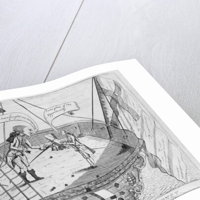 Count de Grasse delivering his Sword to the Gallant Admiral Rodney, print made by Thomas Colley, 1782 by English School