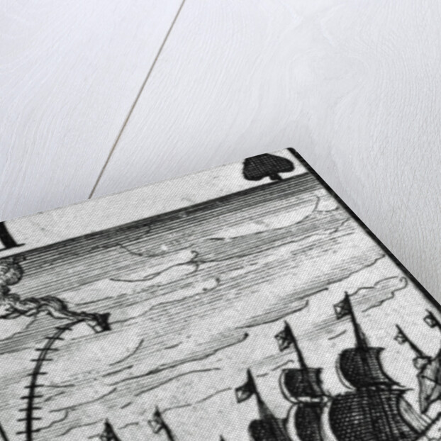 Spanish Ships Cast Away. VII of Spades from a pack of playing cards by English School